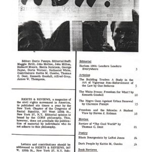 Rights and Reviews&#039; table of contents, 1964-1968 issues