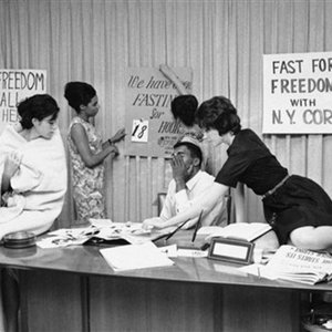  photo of New York CORE members Judi Nusbaum, Zungara Lawrence, Vicki Morris, Raymond Gardner and Joanne Shane